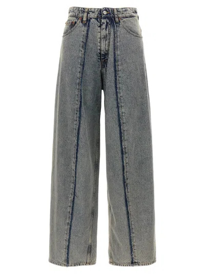 Mm6 Maison Margiela Panelled Wide-leg Jeans In Blue
