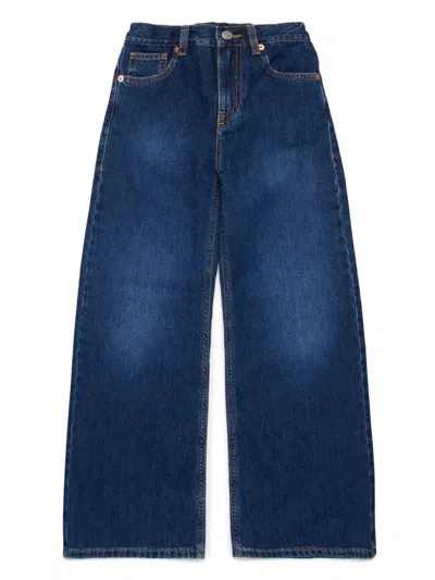 Mm6 Maison Margiela Kids' Wide-leg Jeans In Blue