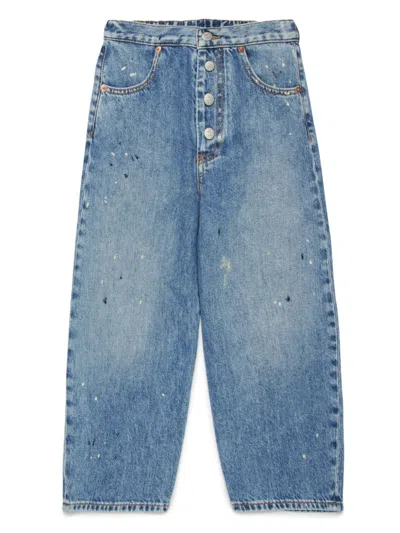 Mm6 Maison Margiela Kids' Wide-leg Jeans In Blue