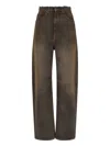 Mm6 Maison Margiela Washed High Rise Boyfriend Jeans In Brown