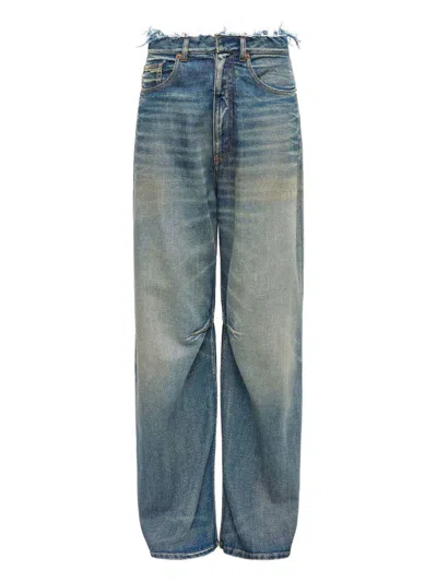 MM6 MAISON MARGIELA WIDE LEG JEANS WITH FRAYED DETAILS MM6 MAISON MARGIELA