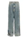 Mm6 Maison Margiela Wide Leg Jeans Woman Blu In Blue