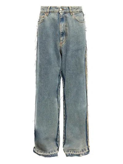 Mm6 Maison Margiela Wide Leg Jeans Woman Blu In Blue