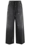 Mm6 Maison Margiela Wide-leg Pants With 5-pocket Design And Patent Leather Accents In Multi