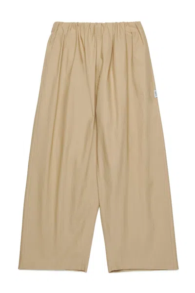 Mm6 Maison Margiela Kids' Wide-leg Pants With Gathers In Beige