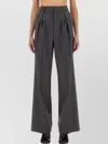 Mm6 Maison Margiela Wide Leg Pleated Trousers In Gray