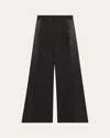 Mm6 Maison Margiela Wide-leg Satin Panel Pants In Black