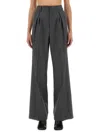 Mm6 Maison Margiela Mm6 By Maison Margiela Wide-leg Tailored Pants In Soft Virgin Wool In Gray