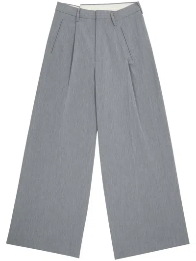 Mm6 Maison Margiela Elasticated-waist Wide-leg Track Pants In Grey