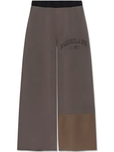 Mm6 Maison Margiela Wide-leg Track Pants In Gray