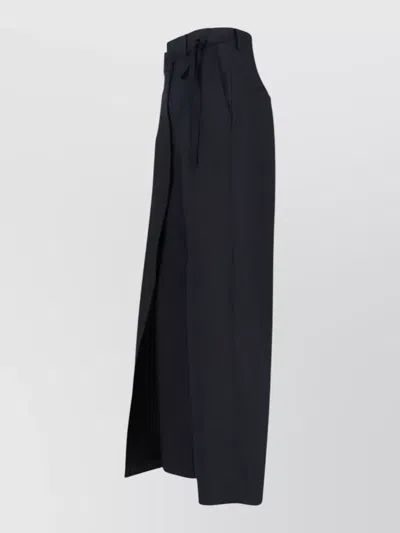 Mm6 Maison Margiela Wide Leg Trousers Belt Loops In Blue