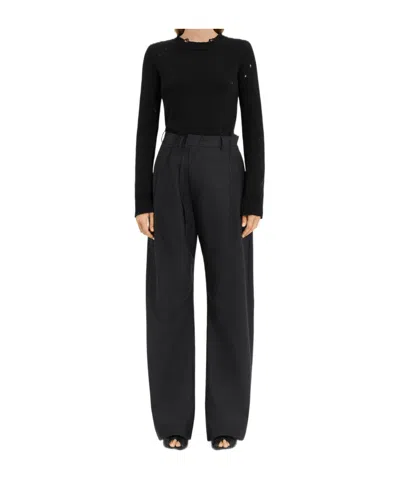 Mm6 Maison Margiela Wide Leg Trousers In Black