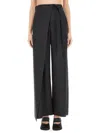 Mm6 Maison Margiela Belted High-rise Flared Wool Trousers