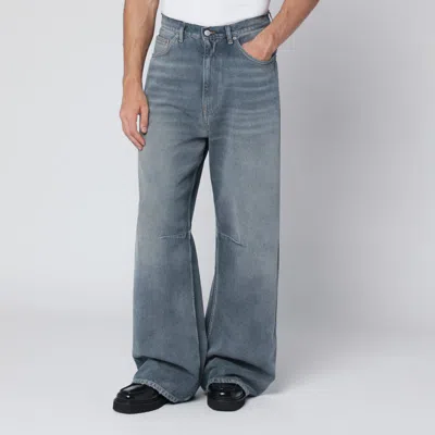 Mm6 Maison Margiela Wide-leg Washed Blue Denim Jeans