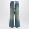 Mm6 Maison Margiela Wide Leg Denim Cotton Jeans In Blue