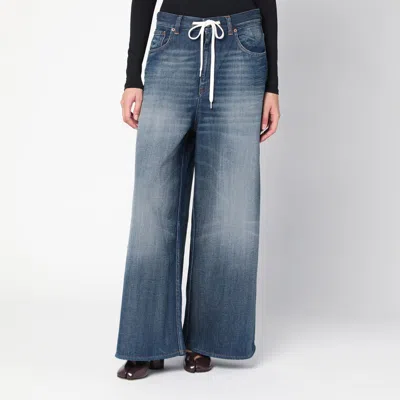 Mm6 Maison Margiela Wide-leg Washed Blue Jeans