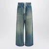 Mm6 Maison Margiela Wide Leg Denim Cotton Jeans In Blue