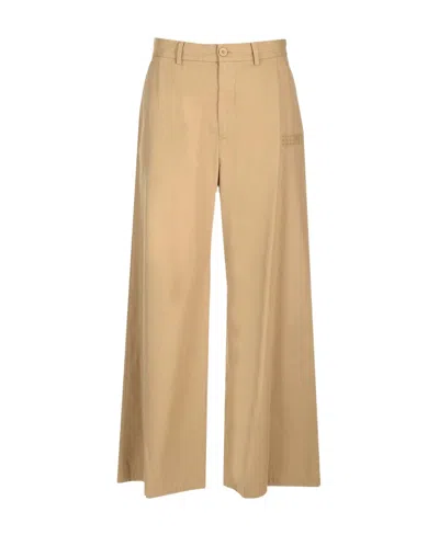 Mm6 Maison Margiela Wide-legged Casual Pants In Nude