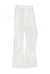 Mm6 Maison Margiela Drawstring-waist Palazzo Trousers In Off White