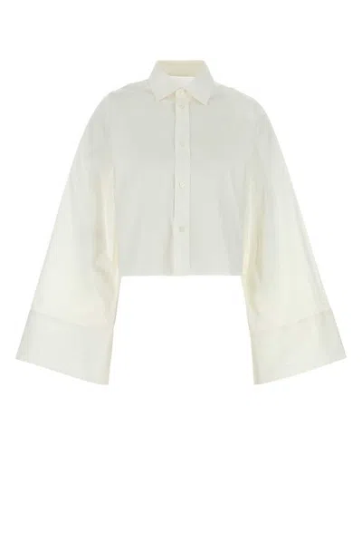 Mm6 Maison Margiela Off-white Wide Sleeve Poplin Shirt