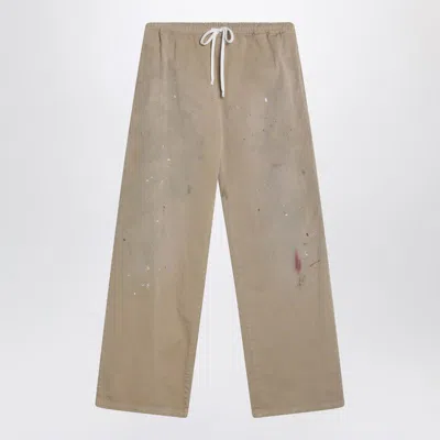 Mm6 Maison Margiela Brushstroke Wide-leg Pants In Beige