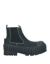 Mm6 Maison Margiela Woman Ankle Boots Black Size 11 Soft Leather, Textile Fibers In Black