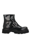 Shop Mm6 Maison Margiela Woman Ankle Boots Black Size 8 Leather
