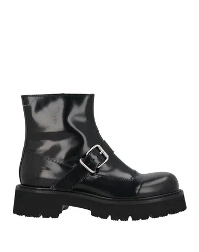 Mm6 Maison Margiela Woman Ankle Boots Black Size 8 Leather