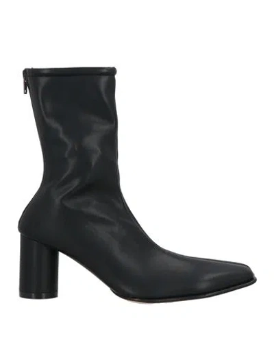 Mm6 Maison Margiela Woman Ankle Boots Black Size 8 Textile Fibers