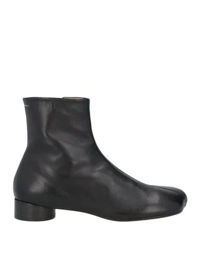 Mm6 Maison Margiela Woman Ankle Boots Black Size 9 Leather