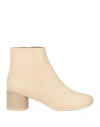Mm6 Maison Margiela Woman Ankle Boots Ivory Size 6.5 Leather