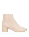 Mm6 Maison Margiela Woman Ankle Boots Light Brown Size 8 Leather