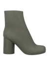 Mm6 Maison Margiela Woman Ankle Boots Military Green Size 6 Recycled Pvc In Green