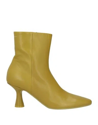 MM6 MAISON MARGIELA MM6 MAISON MARGIELA WOMAN ANKLE BOOTS MILITARY GREEN SIZE 6 SOFT LEATHER