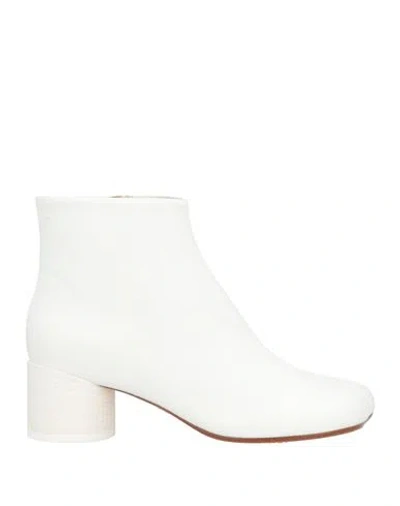 Mm6 Maison Margiela Woman Ankle Boots Off White Size 8 Soft Leather