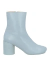 Mm6 Maison Margiela Woman Ankle Boots Sky Blue Size 8 Leather