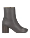 Mm6 Maison Margiela Woman Ankle Boots Taupe Size 8 Leather In Grey