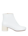 Mm6 Maison Margiela Woman Ankle Boots White Size 8 Soft Leather