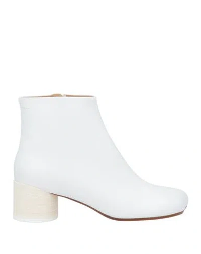 Mm6 Maison Margiela Woman Ankle Boots White Size 8 Soft Leather