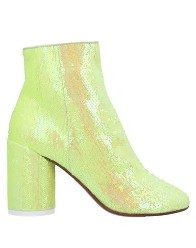 Mm6 Maison Margiela Woman Ankle Boots Yellow Size 7 Synthetisches Material In Green