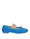 Mm6 Maison Margiela Woman Ballet Flats Azure Size 8 Textile Fibers In Blue