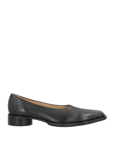 Mm6 Maison Margiela Woman Ballet Flats Black Size 8 Leather
