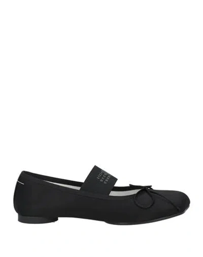 Mm6 Maison Margiela Woman Ballet Flats Black Size 6 Textile Fibers In Black