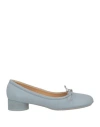 Mm6 Maison Margiela Woman Ballet Flats Light Grey Size 8 Leather