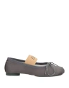 Mm6 Maison Margiela Woman Ballet Flats Midnight Blue Size 8 Textile Fibers