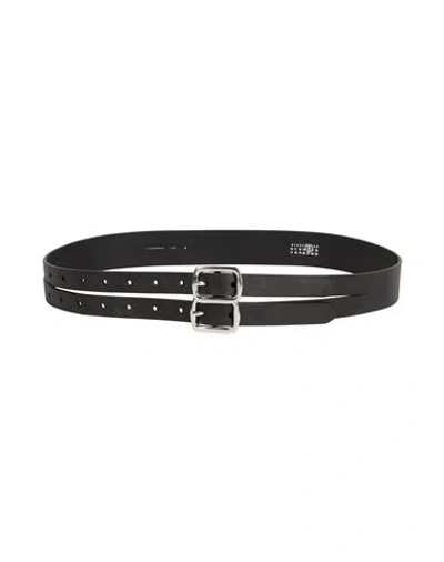 Mm6 Maison Margiela Woman Belt Black Size Onesize Cow Leather