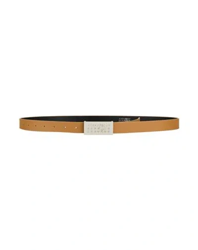 Mm6 Maison Margiela Woman Belt Camel Size Onesize Cow Leather In Brown