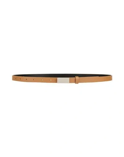 Mm6 Maison Margiela Woman Belt Camel Size Onesize Cow Leather In Brown