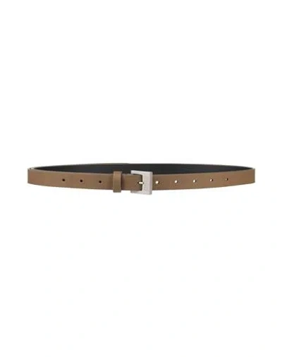 Mm6 Maison Margiela Woman Belt Khaki Size Onesize Cow Leather In Brown