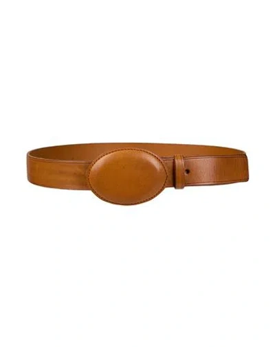 Mm6 Maison Margiela Woman Belt Tan Size M Leather In Brown